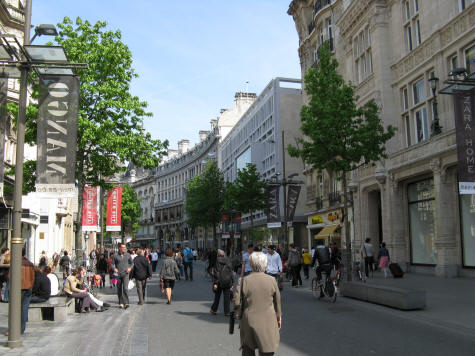 Meir Pedestrian Street in Antwerp Belgium